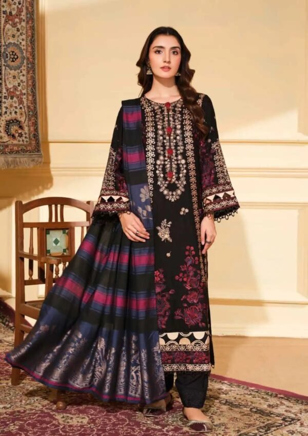 JOHRA PANACHE: Embroidered Winter Collection WH Stapple Jecquard Shawl