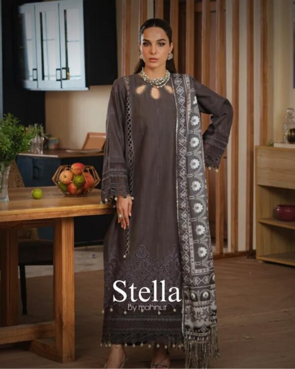 Stella By Mahnur Embroidered Khaddar Suit Unstitched 3 Piece MN24S D-06 A Mehak - Winter Collection